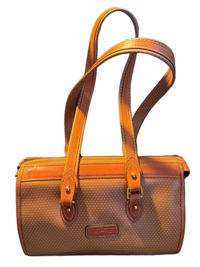 Dooney & Bourke  Vintage Cabrio Barrel Bag Tan Leather USA Y2K Shoulder Bag